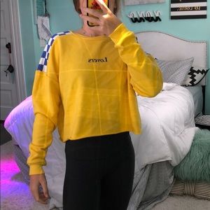 Bright yell cropped sweatshirt